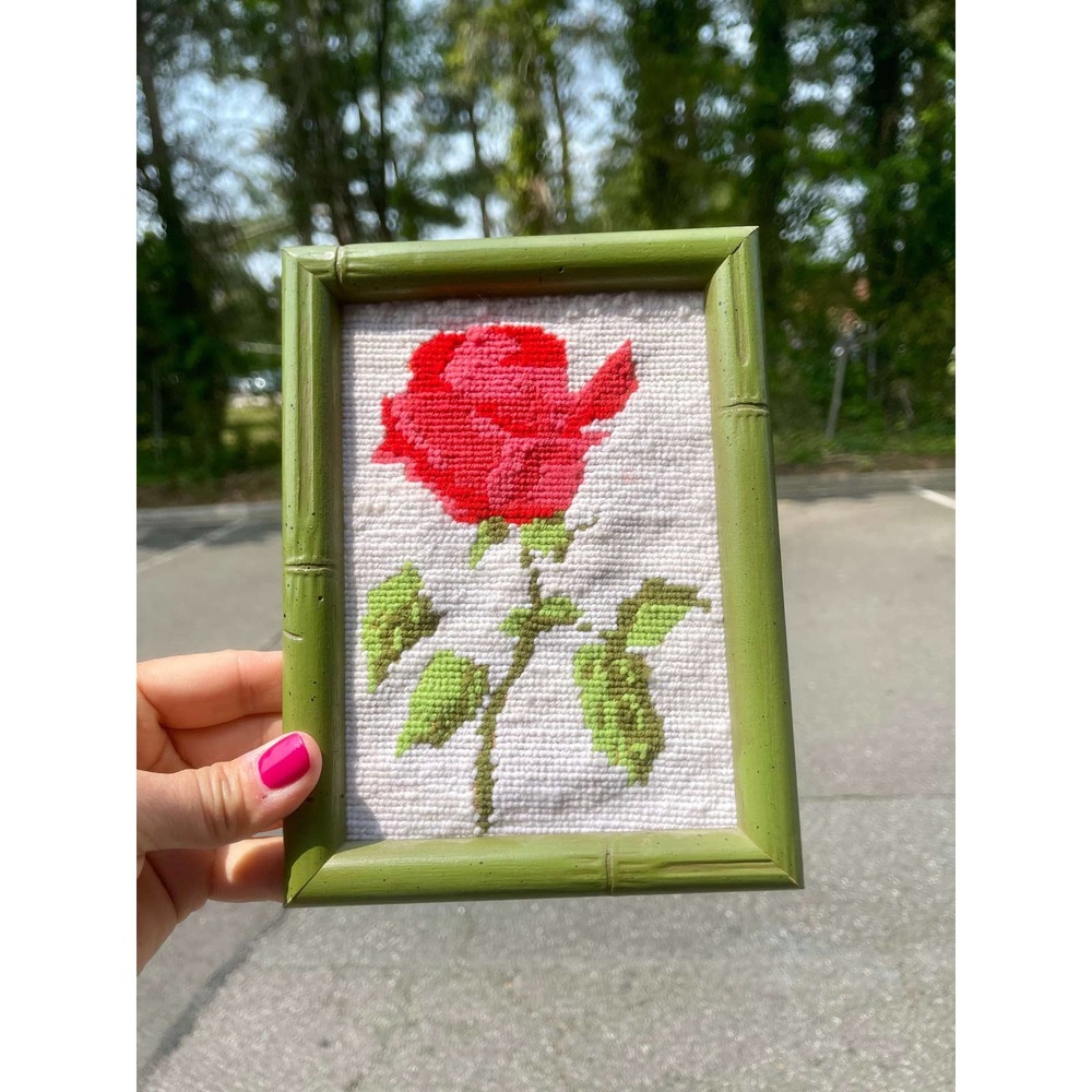 Single Rose Needlepoint art